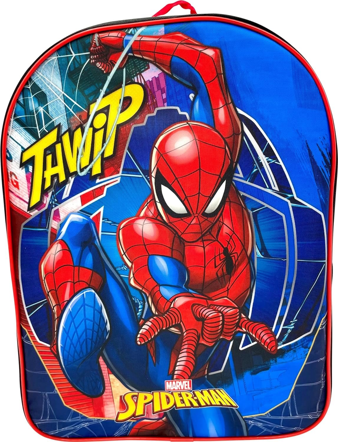 Marvel by Ruz Unisex Backpack Spiderman Printed Polyester, Blue \u0026 Black